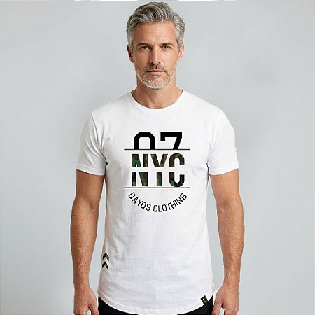 Camiseta Longline Algodão NYC 07 Ref l68