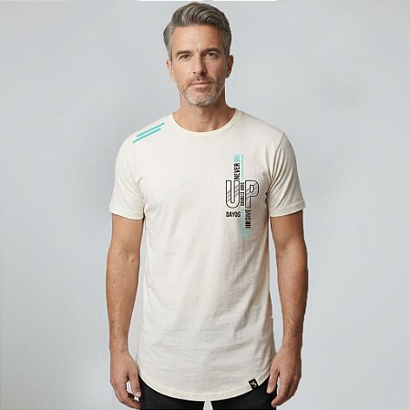 Camiseta Longline Algodão Never Giver Up Ref l70