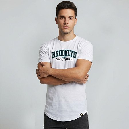 Camiseta Longline Algodão Brooklyn BKLN Neon Dayos Ref l79