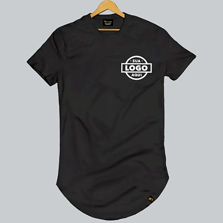 Camiseta Longline Personalizada Algodão com Sua Marca P02