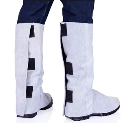 Perneira De Proteção Em Raspa Fechamento Em Velcro