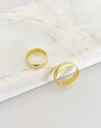 Aliança tradicional banhado a ouro 18k