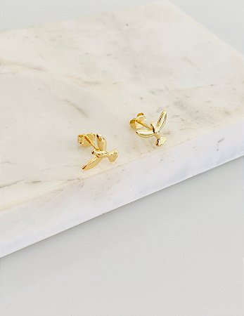 Brinco Espírito Santo pequeno em banho de ouro 18k