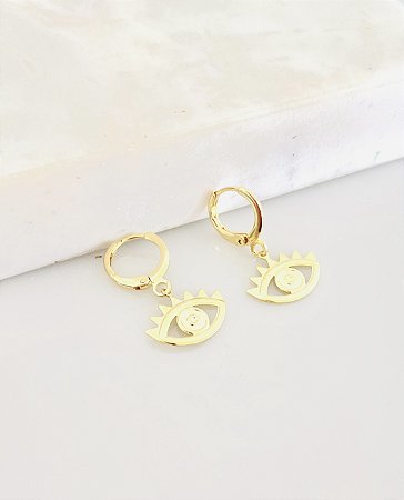 Argola olho grego em banho de ouro 18k