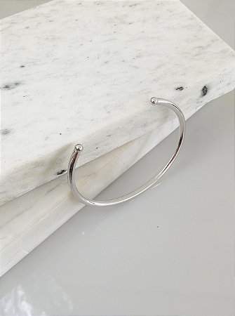 Bracelete tubo liso em semijoia
