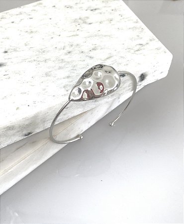 Bracelete gota amassada em semijoia
