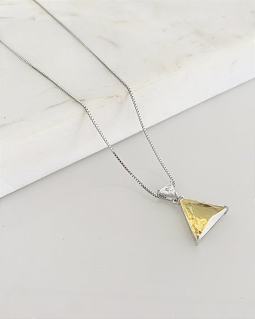 Colar triangular citrino em semijoia