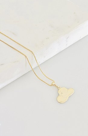 Colar chapeu em semijoia banhado a ouro