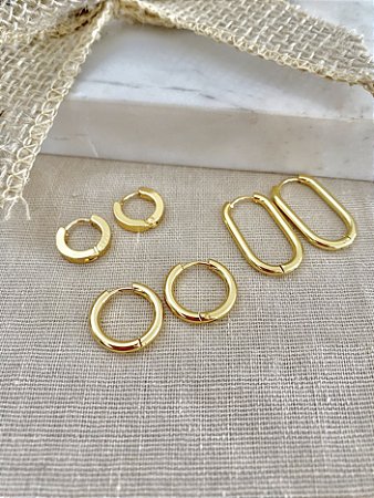 Trio de argola em aço 316L Premium