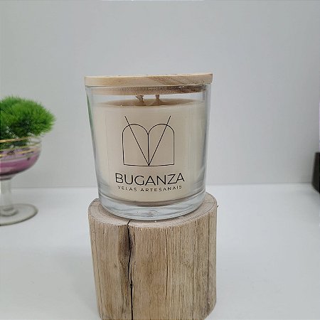 Vela Copo Whisky Luxo 190g Flor de Figo