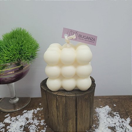 Vela Bubble Grande Decorativa 160g Cereja e Avelã