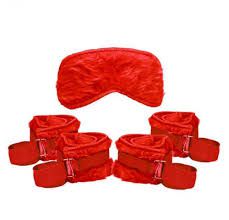 Conjunto de 4 Amarras com Tapa Olho - Vermelho