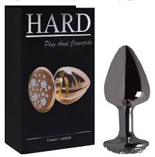 Plug Anal M em Metal Onix com Detalhe em Pedra - Hard