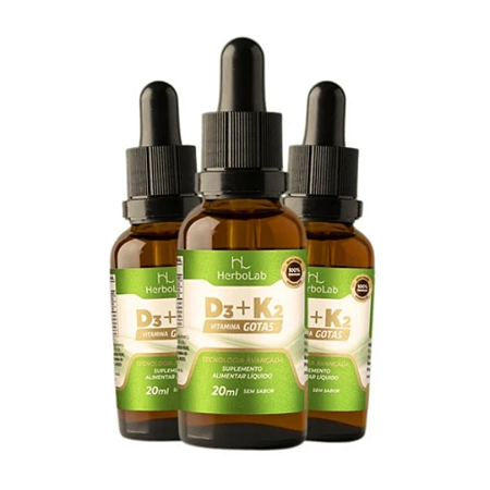 HERBOLAB - Vitamina D3+K2 gotas s/sabor - 20ml