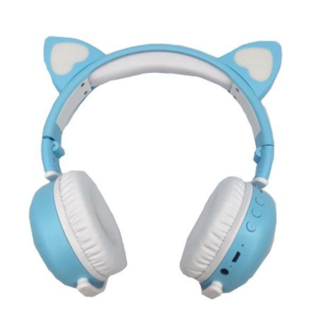 Headset Fone De Ouvido Bluetooth Led Orelha Gato