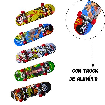 Kit 5 Skates de Dedo Skateboard com lixa - Casa da Ana eletrônicos