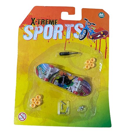 Kit 3 Skates de Dedo de Plástico Xtreme 3 Peças Estampado - SKATE brinquedo  menino menina diversão