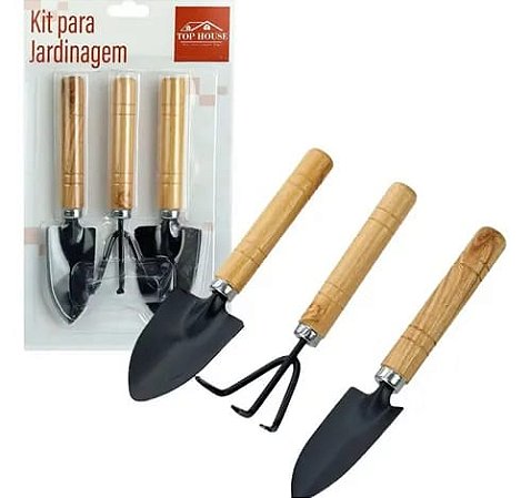 Kit Para Jardinagem 3 Peças Jardins/Flores/Hortas