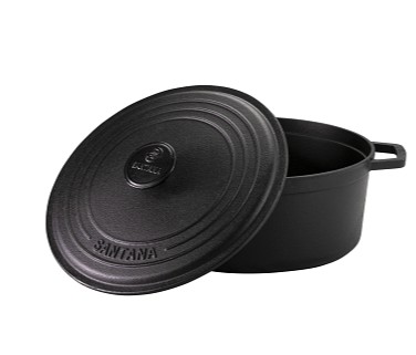 Panela de Ferro Fundido Caçarola Neo 22 cm para Panificaçao Panela para Forno, Santana 2,6 Litros