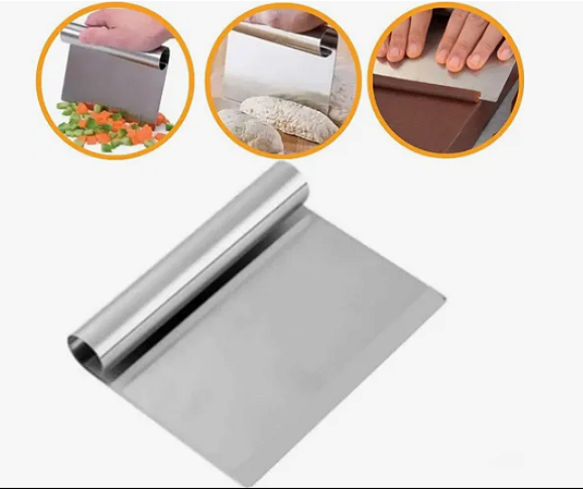 Espátula Cortador Raspador Inox Cabo Tubular P/ Massas Bolos 15 cm