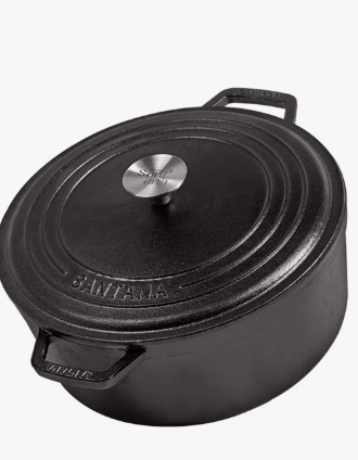 Panela De Ferro Caçarola Neo 6 L 28 Cm Tampa Ferro - Preto