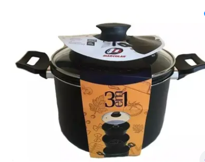 Conjunto Panela Antiaderente 3 em 1 - 3,9 Litros - Marcolar