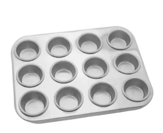 Forma de Cupcake com 12 Cavidades em Alumínio peq.30,5X22,5cm