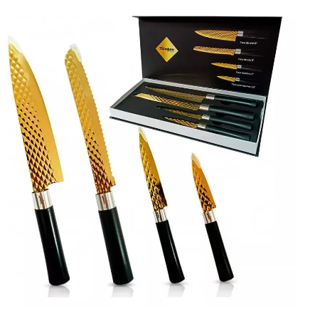 Jogo De Facas 4 Peças Titanium Gourmet Deluxe