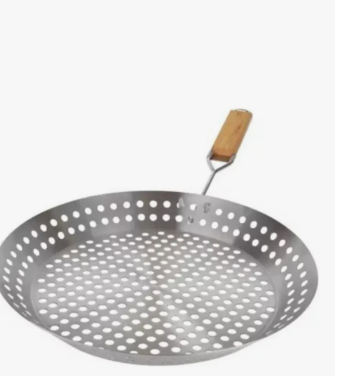 Frigideira Inox Para Grelhar 2 Em 1 Churrasqueira 30cm