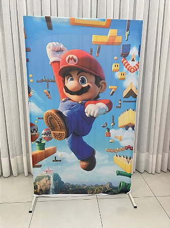 PAINEL QUADRADO COM TECIDO SUPER MARIO