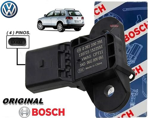 Sensor Pressão Map Bosch 0261230291 Vw Touareg 2004 05 06 07