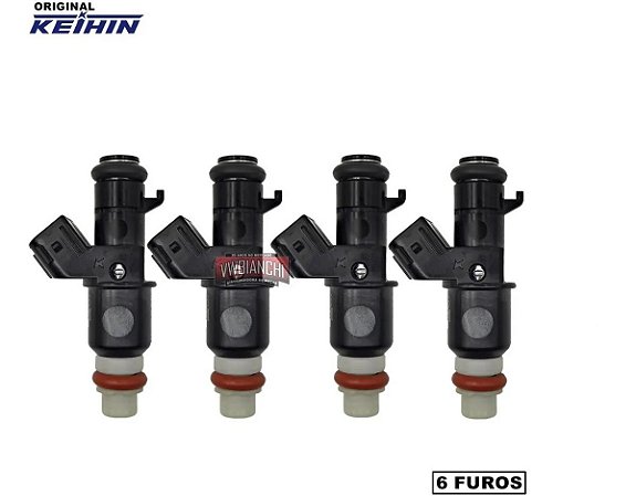 4 Bico Injetor Honda Fit 1.4 New Civic 1.8 6 Furos Original
