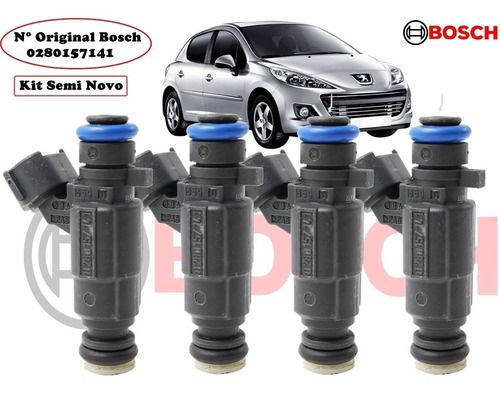 Kit 4x Bicos Injetores Bosch Peugeot 307 C4 C5 0280157141