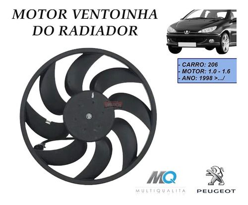 Motor Helice Ventoinha Radiador 206 Peugeot Bauen 161