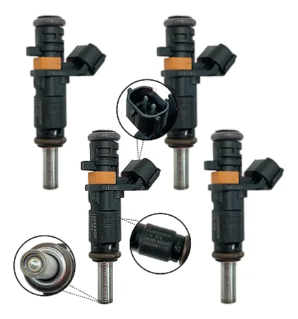 Kit X4 Bico Injetor Renault Duster Sandero 1.6 16v 2017..... 12v