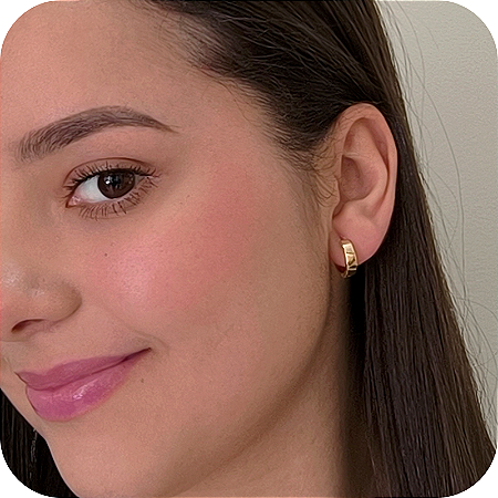 Brinco Argolinha de Click Lisa - Banhado a Ouro 18k
