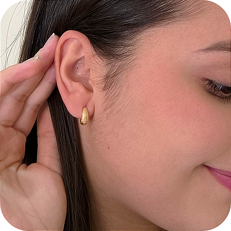 Brinco Argolinha de Click P Fosca - Banhado a Ouro 18k