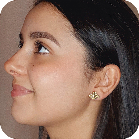 Brinco Abelha P - Banhado a Ouro 18k