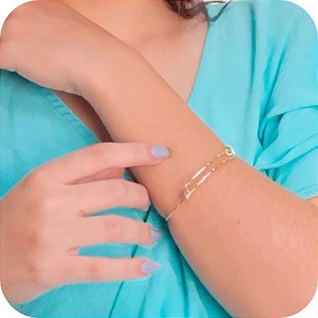 Bracelete com Detalhe em Formato de Molas - Banhado a Ouro 18k