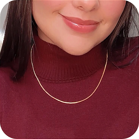 Choker Malha Italiana - Banhada a Ouro 18k