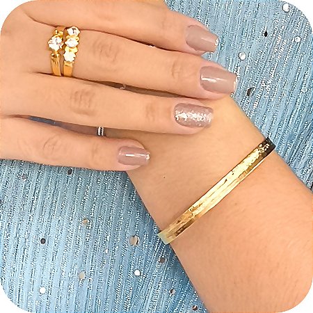 Bracelete com Textura - Banhado a Ouro 18k