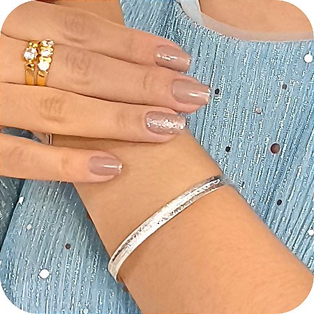 Bracelete com Textura - Prata 925