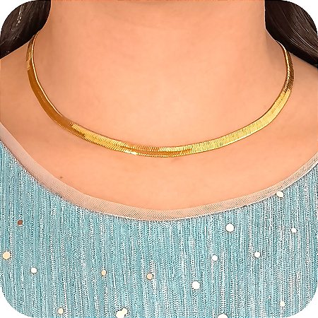 Choker Malha 4mm - Banhada a Ouro 18k