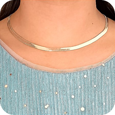 Choker Malha 4mm - Prata 925