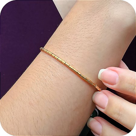 Pulseira de Canutilhos - Banhada a Ouro 18k