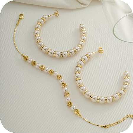 KIT PULSEIRA E BRINCO