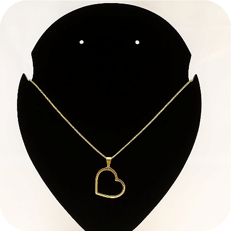 Colar de Coração G Vazado