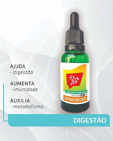 AviDigest Plus, SISTEMA DIGESTIVO Solução Homeopática para Aves e Pássaros.