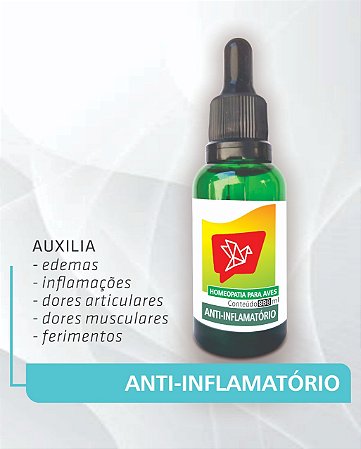 ANTI-INFLAMATÓRIO Solução Homeopática para Aves