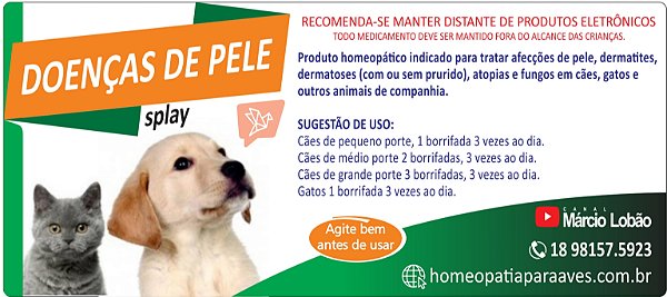 SPLAY PARA DOENÇAS DE PELE EM CÃES E GATOS. PARA TRATAMENTO DE DERMATITES, DERMATOSES, SARNAS, COCEIRAS E FUNGOS.